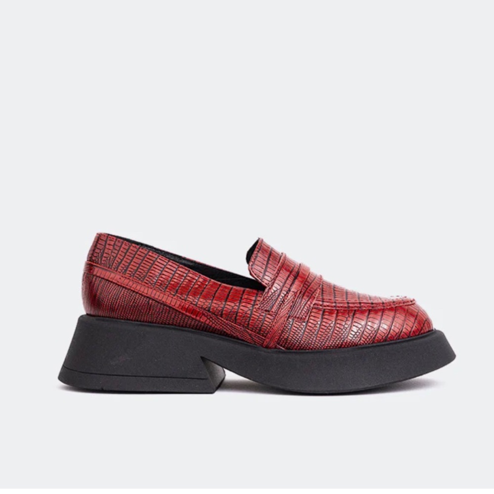 Red Leather Loafers